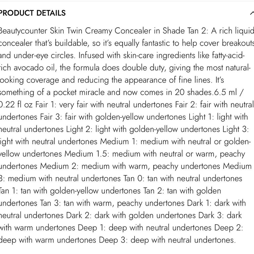 beautycounter Liquid Concealer - Light Beige Shade